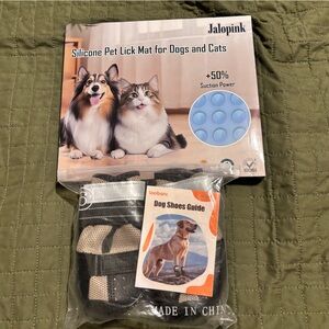 Pet Lick Mat and Dog Shoes Bundle